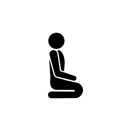 The man is on his knees icon, the man prays.のイラスト素材
