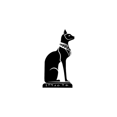 Goddess Bast icon. Egyptian cat icon.のイラスト素材