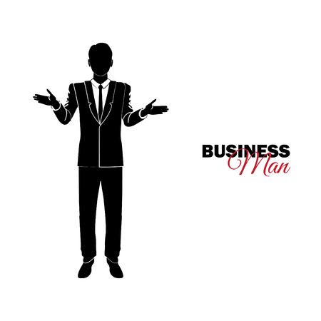 Businessman, Manager. A man in a business suit. Businessman spreads his arms, is surprisedのイラスト素材