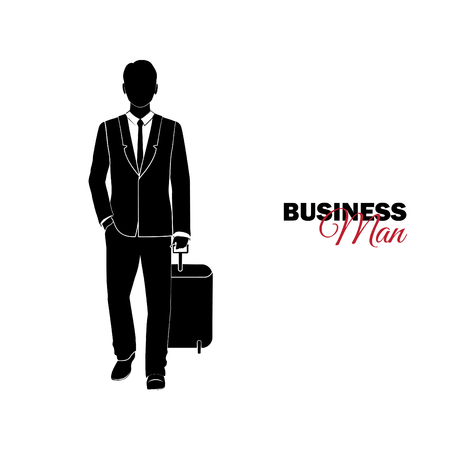 Businessman, Manager. A man in a business suit. Businessman comes with a suitcaseのイラスト素材