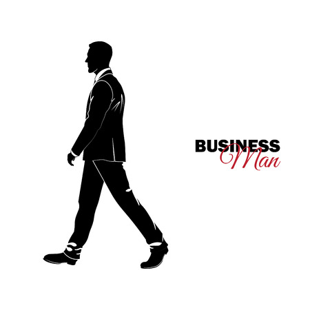 Businessman, Manager. A man in a business suit. Businessman is walkingのイラスト素材