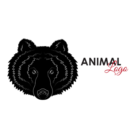 Head Grizzly bear icon logo symbolのイラスト素材