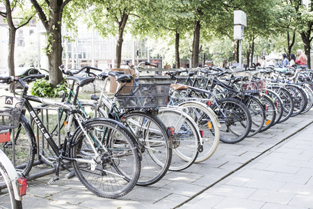 Bicycles are parked.のeditorial素材