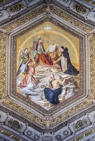 Vatican, Rome, Italy - 09/25/18: painting (fresco) ceilings in the Vatican Museumのeditorial素材