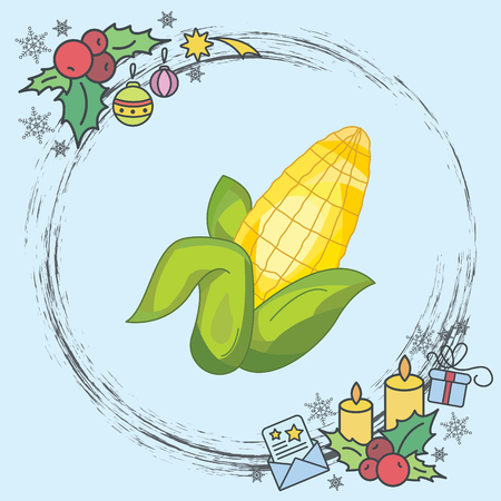 Color vector illustration. Cornのイラスト素材