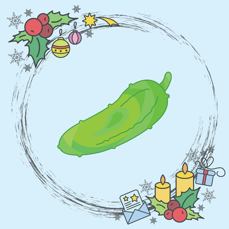 Color vector illustration. Cucumberのイラスト素材