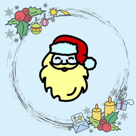 Web line icon. Santa Clausのイラスト素材