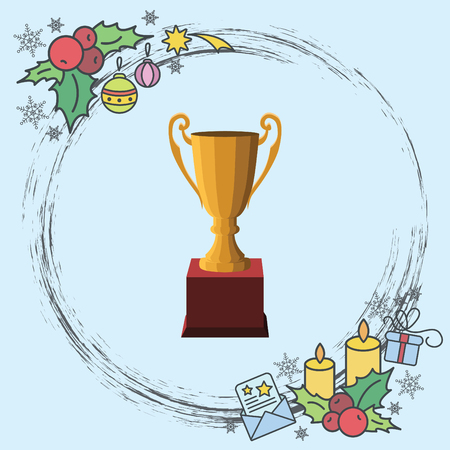 Color vector image. The winner's cup. Winner's trophy awardのイラスト素材