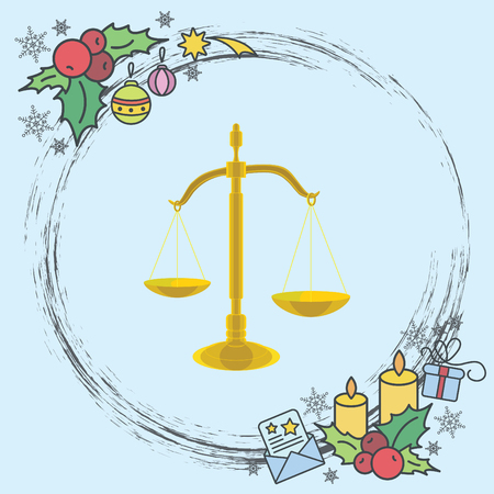 Color vector image. Judge's scales. Scales of Justiceのイラスト素材