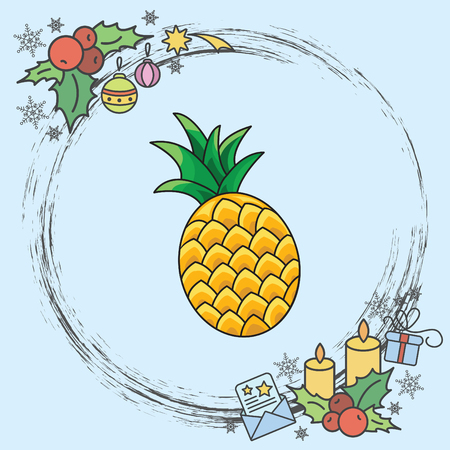 Pineapple vector iconのイラスト素材