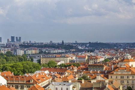 View of Prague from the tower of the Cathedral of St. Peter. Panorama of Prague. Architecture of Prague old townのeditorial素材