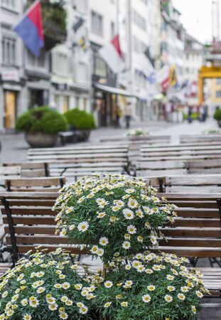 Streets of Zurich. Zurich architecture. Street photoの写真素材