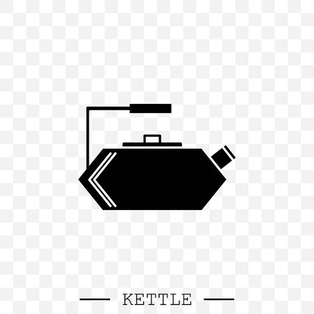kettle icon vector. kettle gas black. Black Kettle with handle icon isolated on white background. Kettle in art style vector icon. kettle emblem, sign. Kettle illustration. teapot symbolのイラスト素材