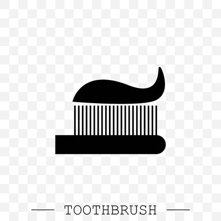 Vector icon of toothbrush with applied toothpaste portion. Toothbrush icon vector. Teeth cleaning. Vector with editable stroke. Dental toothbrush icon. dental  toothbrush vector. toothbrushのイラスト素材