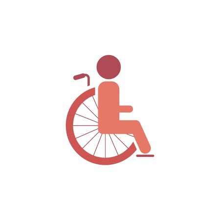disabled color style icon. sign design. wheelchair icon icon design template. Trendy style, vector eps 10. Icon pictogram wheelchair physical deficient. Ideal for catalogs, informational and institutional material. のイラスト素材