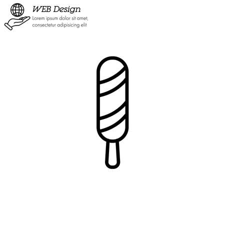 Ice lolly, ice cream icon thin line, linear, outline. Simple signのイラスト素材