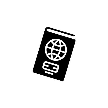 Passport icon. Simple sign, logo. Foreign passport icon. Visa, document, arrival. Customs house concept. citizenship, immigration, travelingのイラスト素材