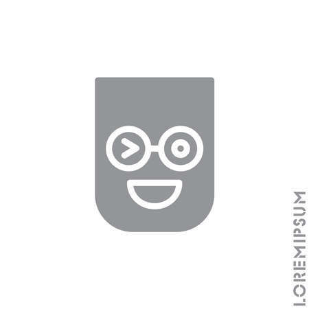 Winking smile emoticons isolated Gray on white background. Vector illustration. Wink icon vector, emotion symbol. Modern flat symbol for web and mobil appsのイラスト素材