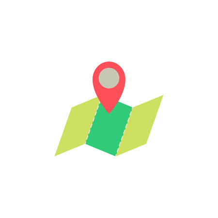 map pointer and map color icon vector. regional map, location Simple sign.のイラスト素材