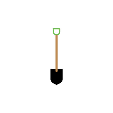 Shovel Color Icon Vector Design Template. Editable Stroke. Shovel icon. Gardening concept, digging symbol. Web site page and mobile app design element.のイラスト素材