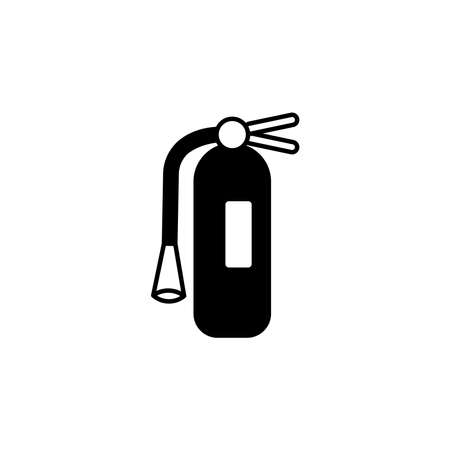 fire extinguisher icon style vector. Fire extinguisher black icon, black vector sign, black style pictogram isolated on white.のイラスト素材