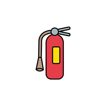 fire extinguisher icon style vector. Fire extinguisher color icon, color vector sign, color style pictogram isolated on white.のイラスト素材