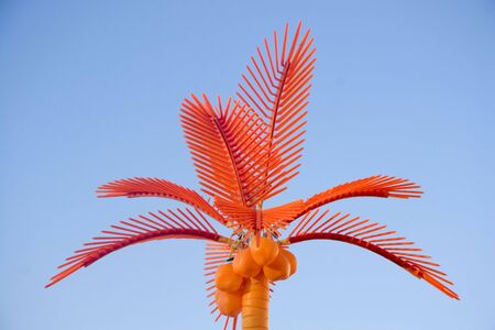 Orange Plastic Palm Tree.の写真素材