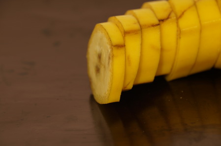 Ripe sweet bananas, isolated on a backgroundの写真素材