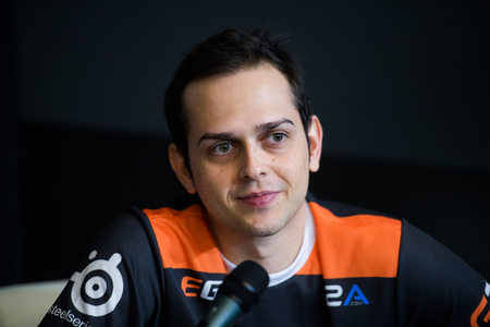 EPICENTER MOSCOW Dota 2 cybersport event may 13. Team Virtus Pro God interview.のeditorial素材