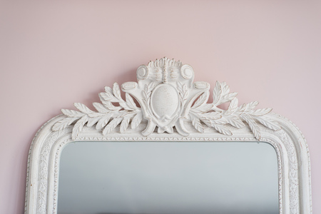 Emerald mirror are decorated with stucco decorative elements of the Renaissance, Baroqueの写真素材