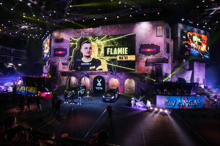 MOSCOW, RUSSIA - OCTOBER 27 2018: EPICENTER Counter Strike: Global Offensive esports event. Player...