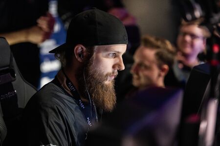 MOSCOW, RUSSIA - 14th SEPTEMBER 2019: esports Counter-Strike: Global Offensive event. Players booth...