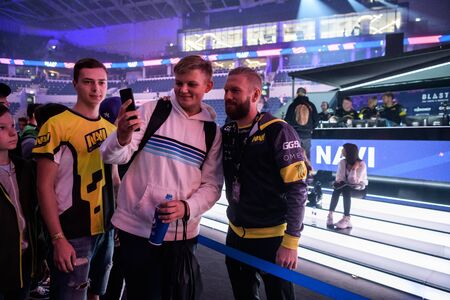 MOSCOW, RUSSIA - 14th SEPTEMBER 2019: esports event of a Counter Strike game. Gamer professional...