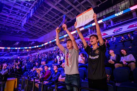 MOSCOW, RUSSIA - 14th SEPTEMBER 2019: esports Counter-Strike: Global Offensive event. Video games...