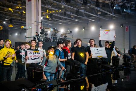 MOSCOW - DECEMBER 23 2019: esports Counter-Strike: Global Offensive event. Main venue, lots of rows...