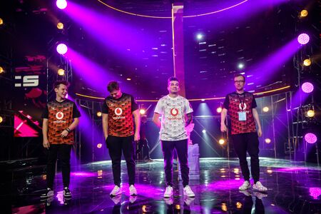 MOSCOW - DECEMBER 23 2019: esports Counter-Strike: Global Offensive event. European team of csgo...