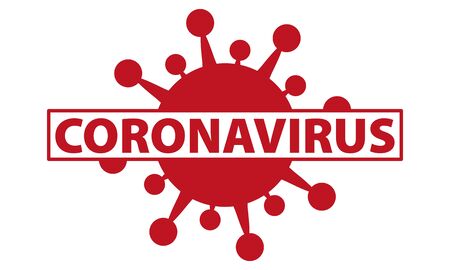 Coronavirus - virus symbol with inscriptionのイラスト素材