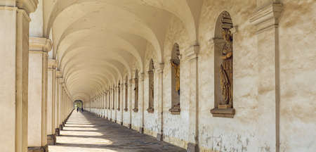 Colonnade in Kvetna zahrada flower garden in Kromeriz (UNESCO monument), Czech Republicのeditorial素材