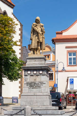 statue of John Zizka of Trocnov, military leader of the Hussites, Tabor, Czech republicのeditorial素材