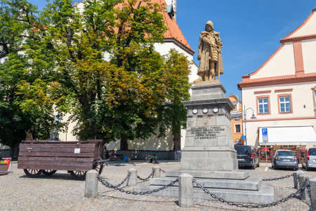 statue of John Zizka of Trocnov, military leader of the Hussites, Tabor, Czech republicのeditorial素材
