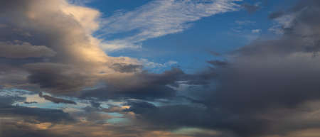 beautiful clouds in the blue sky - panorama cloudscape