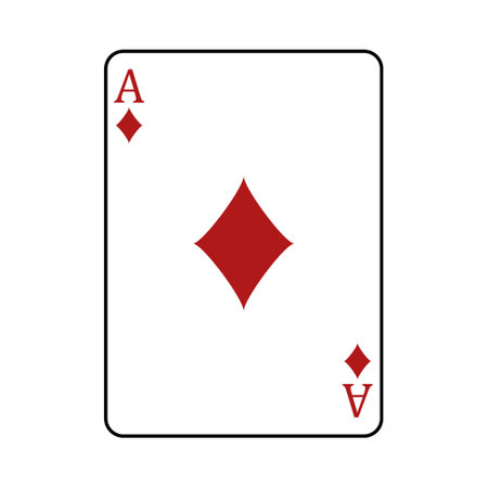 Ace of Diamonds playing card, vector illustration isolated on whiteのイラスト素材