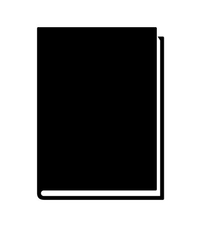 book - black and white simple symbol of closed book, vector illustration isolated on whiteのイラスト素材