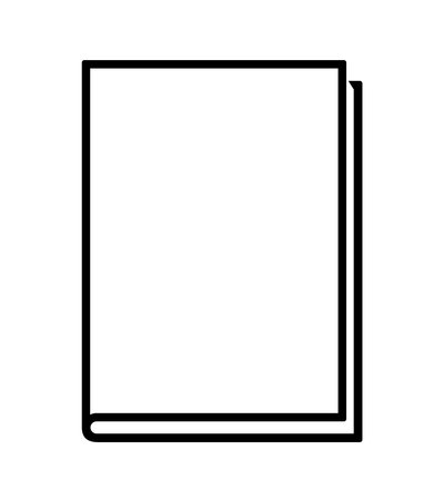 book - black and white simple symbol of closed book, vector illustration isolated on whiteのイラスト素材