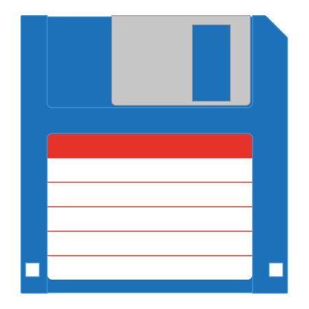 Floppy disk - color vector illustration of floppy diskette, isolated on white backgroundのイラスト素材