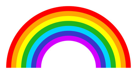Rainbow, color vector simple illustration isolated on whiteのイラスト素材
