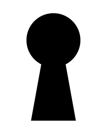 keyhole silhouette shape, black and white vector illustrationのイラスト素材