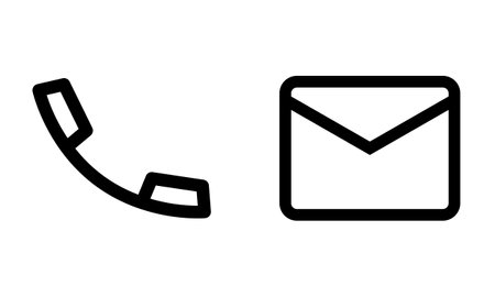 contact us icon set - phone contact and address, a simple symbol of a post envelope and a telephoneのイラスト素材