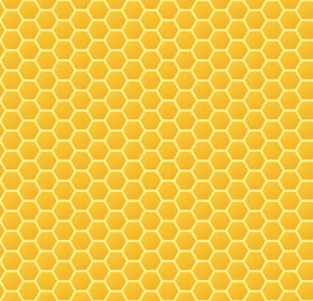 honeycomb pattern, vector color illustration of hexagonal cells, seamless repeatable textureのイラスト素材