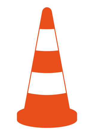 Traffic cone illustration, color vector symbol shapeのイラスト素材